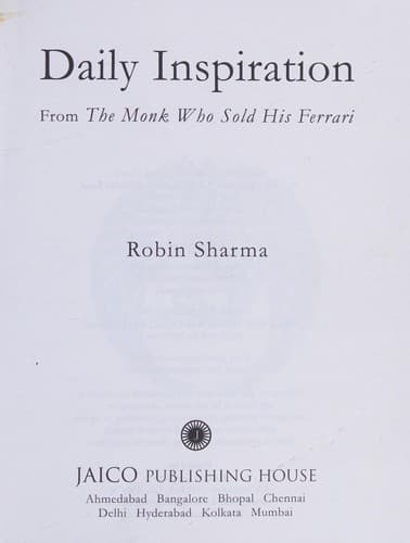 Cover of Daily Inspiration from the Monk Who Sold His Ferrari